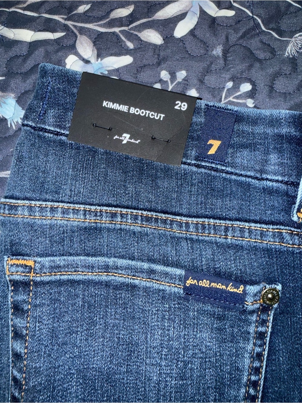7 For All Mankind Dark Blue Boot-Cut Jeans - Picture 5 of 7